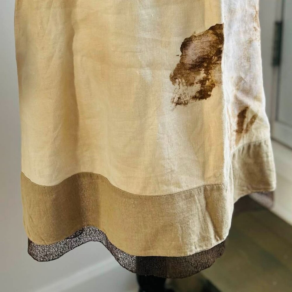 J.Jill Cream Pure Linen Botanical Print A-Line Midi Skirt w/ Sheer Hem – US SP - Picture 10 of 14